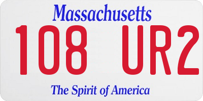 MA license plate 108UR2