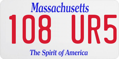 MA license plate 108UR5