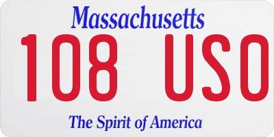 MA license plate 108US0