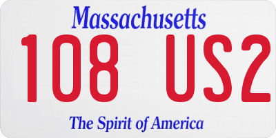 MA license plate 108US2
