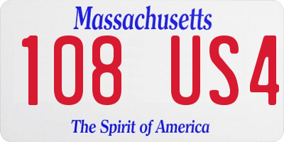 MA license plate 108US4