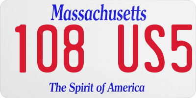 MA license plate 108US5