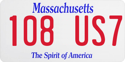 MA license plate 108US7
