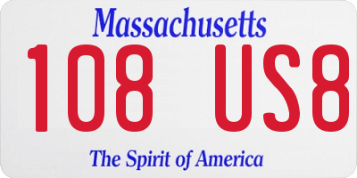 MA license plate 108US8