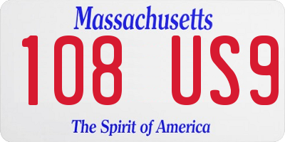 MA license plate 108US9