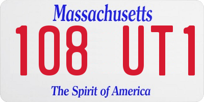 MA license plate 108UT1