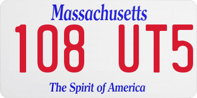 MA license plate 108UT5