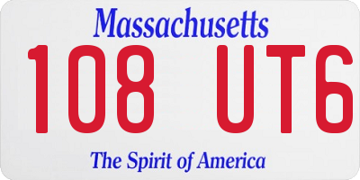 MA license plate 108UT6