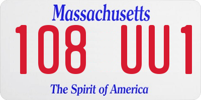 MA license plate 108UU1