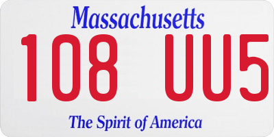 MA license plate 108UU5