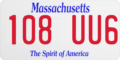 MA license plate 108UU6