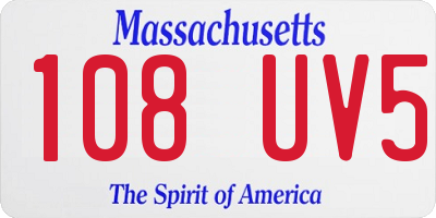 MA license plate 108UV5