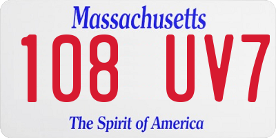MA license plate 108UV7