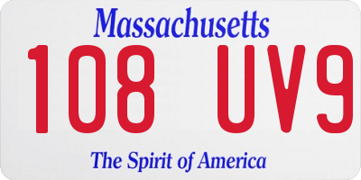 MA license plate 108UV9