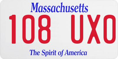 MA license plate 108UX0