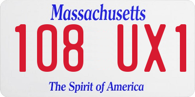MA license plate 108UX1
