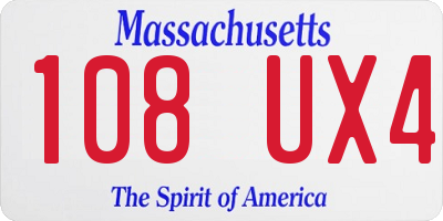 MA license plate 108UX4