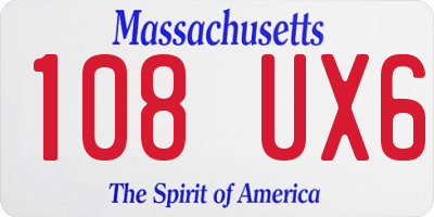 MA license plate 108UX6
