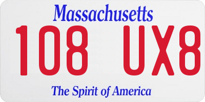 MA license plate 108UX8