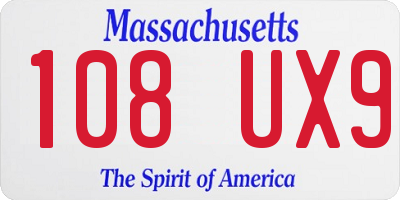 MA license plate 108UX9