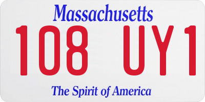 MA license plate 108UY1