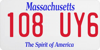 MA license plate 108UY6