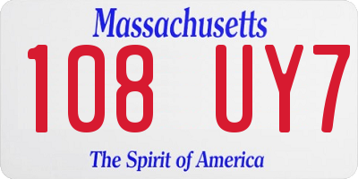 MA license plate 108UY7