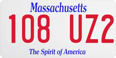 MA license plate 108UZ2