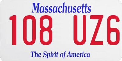 MA license plate 108UZ6