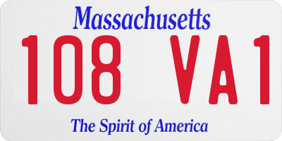 MA license plate 108VA1