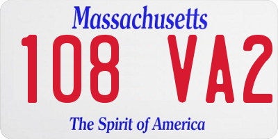 MA license plate 108VA2