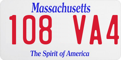 MA license plate 108VA4