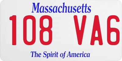 MA license plate 108VA6