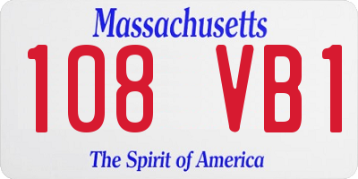 MA license plate 108VB1