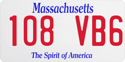 MA license plate 108VB6