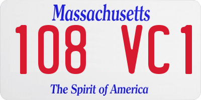 MA license plate 108VC1