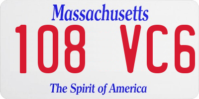 MA license plate 108VC6