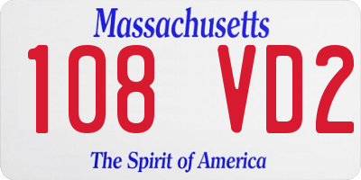 MA license plate 108VD2