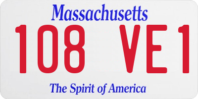 MA license plate 108VE1