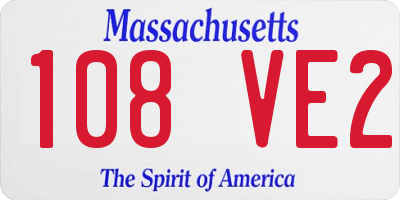 MA license plate 108VE2