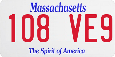 MA license plate 108VE9