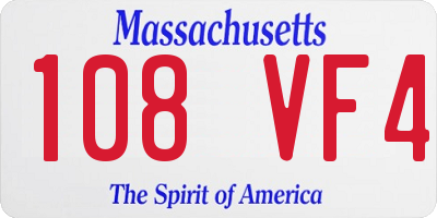 MA license plate 108VF4
