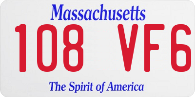 MA license plate 108VF6