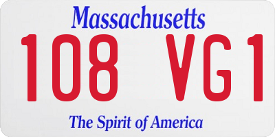 MA license plate 108VG1
