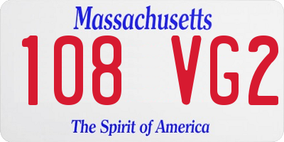 MA license plate 108VG2