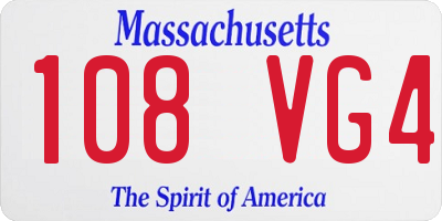 MA license plate 108VG4