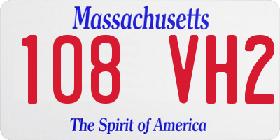 MA license plate 108VH2