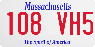 MA license plate 108VH5