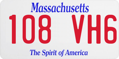 MA license plate 108VH6