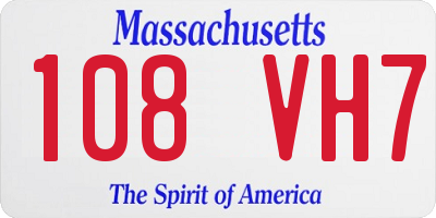 MA license plate 108VH7